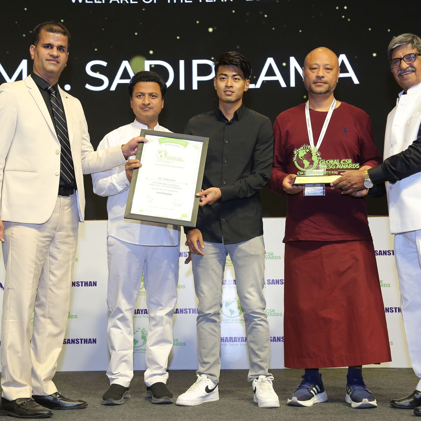 Global CRS & ESG Award 2025 ceremony recognizing excellence in sustainability and ethical practices | Sumi Yashshree Hotels